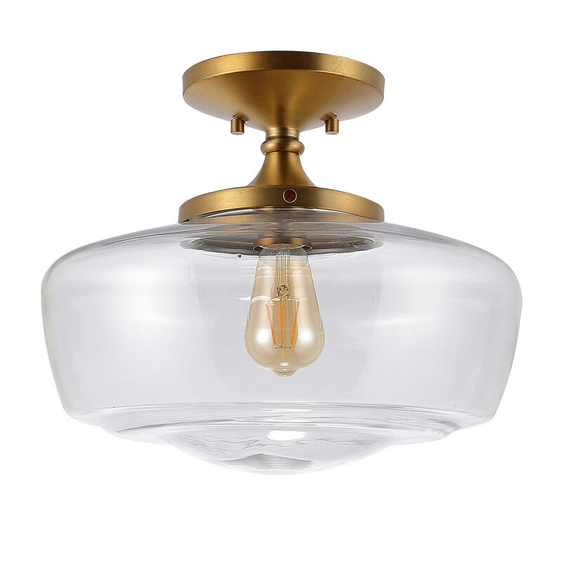Marfa Glass/Iron Farmhouse Modern LED Flush Mount