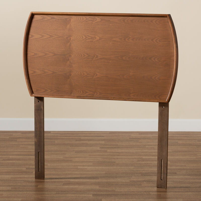Baxton Studio Laurien Mid Century Modern Ash Walnut Finished Wood Twin Size Headboard