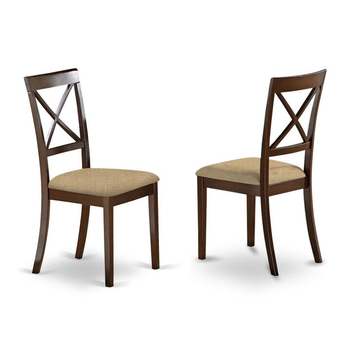 East West Furniture LYBO7-CAP-C 7 PC Dining room set-Kitchen Tables with Leaf Plus 6 Chairs for Dining room