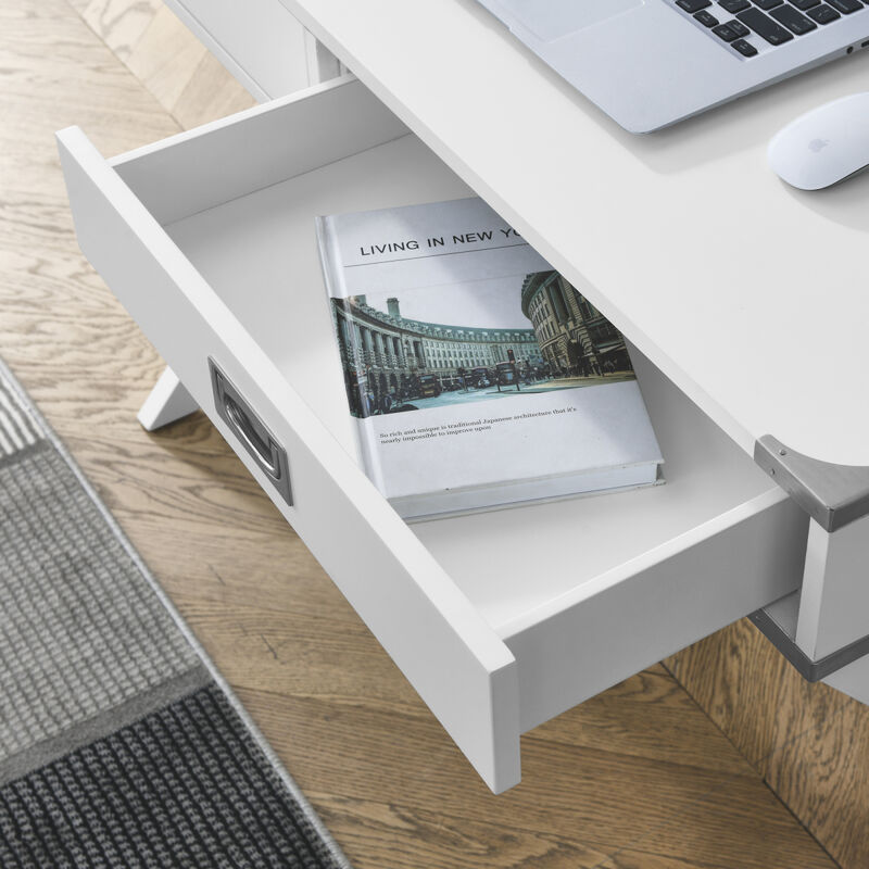 Solid Wood Computer Desk with Drawers