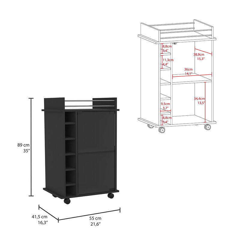 Bar Cart Baltimore, Living Room, Black