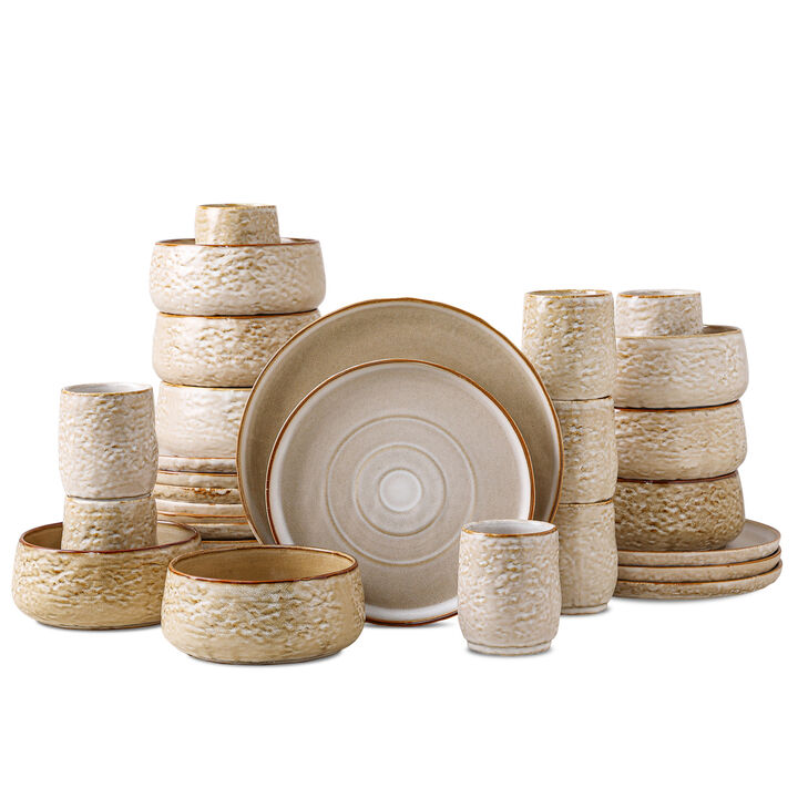 Stone by Mercer Project SHOSAI Stoneware 32 Piece Dinnerware Set Stone by Mercer Project SHOSAI Stoneware 32 Piece Dinnerware Set