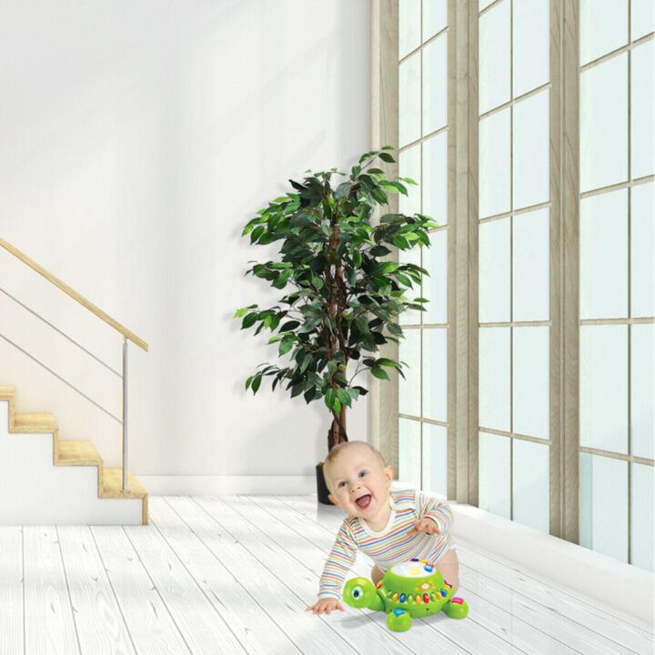 Hivvago 4 Feet In/Outdoor Trunks Artificial Ficus Silk Tree