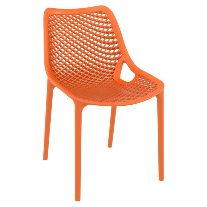 32.25" Black Stackable Outdoor Patio Dining Chair