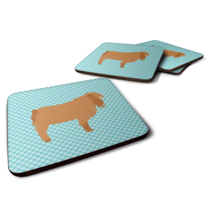 Caroline's Treasures American Lamancha Goat Blue Check Decorative coasters, 3.5, Multicolor