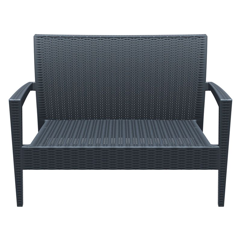 35" White Outdoor Patio Loveseat with Sunbrella Cushion