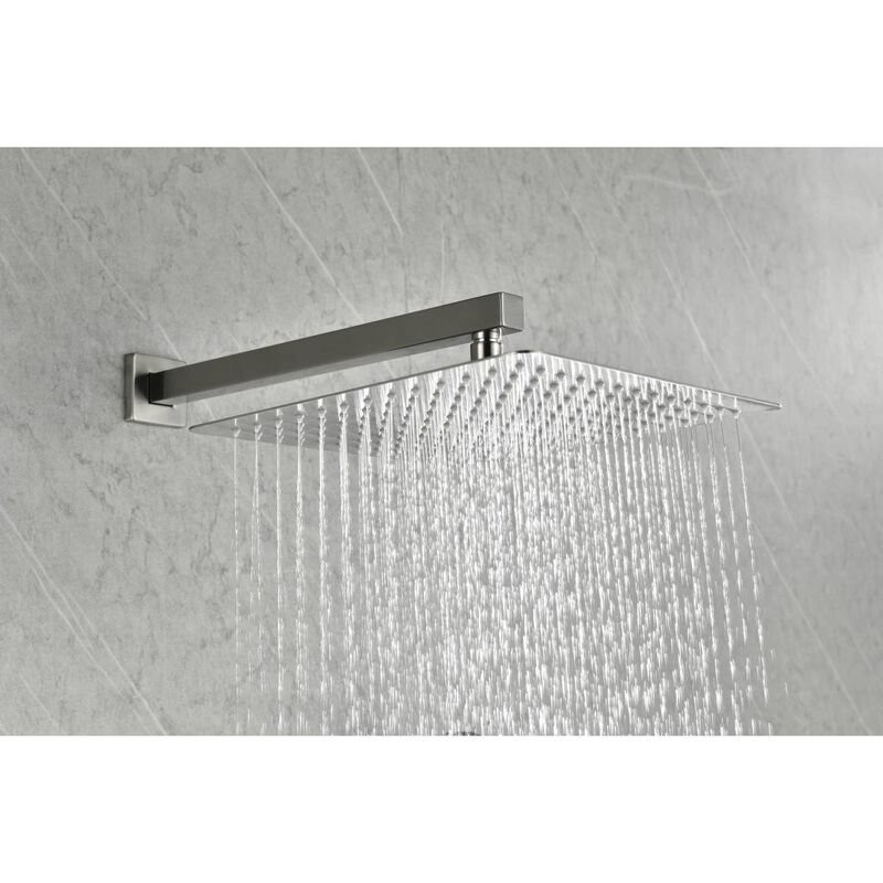 Shower System With Shower Head, Hand Shower, Hose, Valve Trim, Lever Handles And Niche