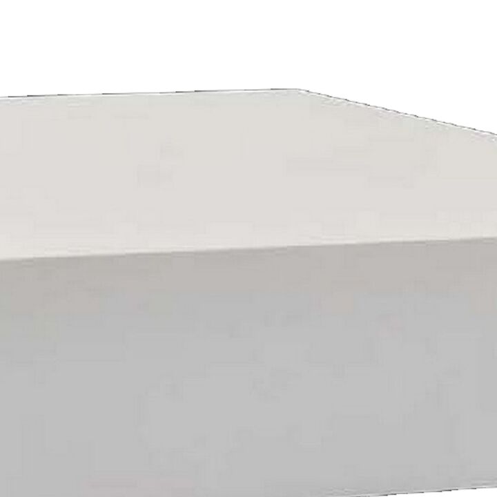 30 Inch Square Display Platform, Thick Wooden Durable Riser, White Finish - Benzara