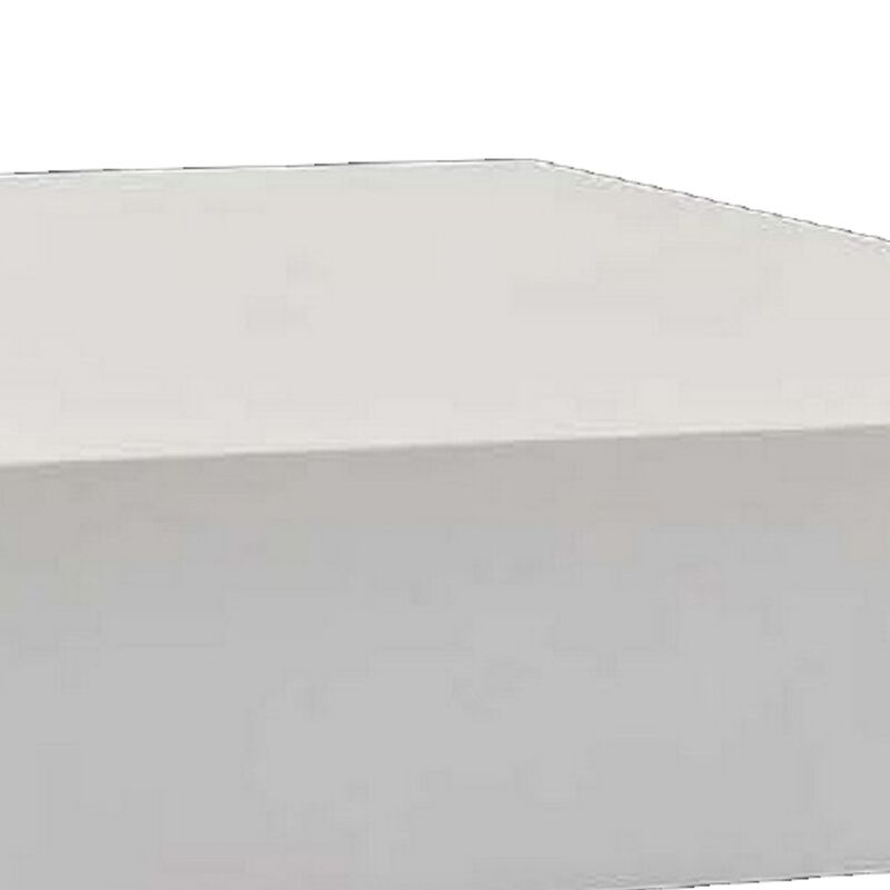 30 Inch Square Display Platform, Thick Wooden Durable Riser, White Finish - Benzara