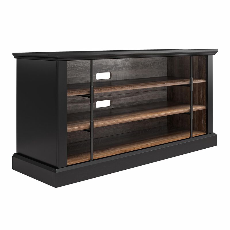 Hoffman Rustic TV Stand for TVs up to 50", Black and Walnut