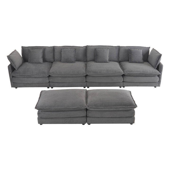 Merax Modern Corduroy Modular Sofa Couch for Living Room