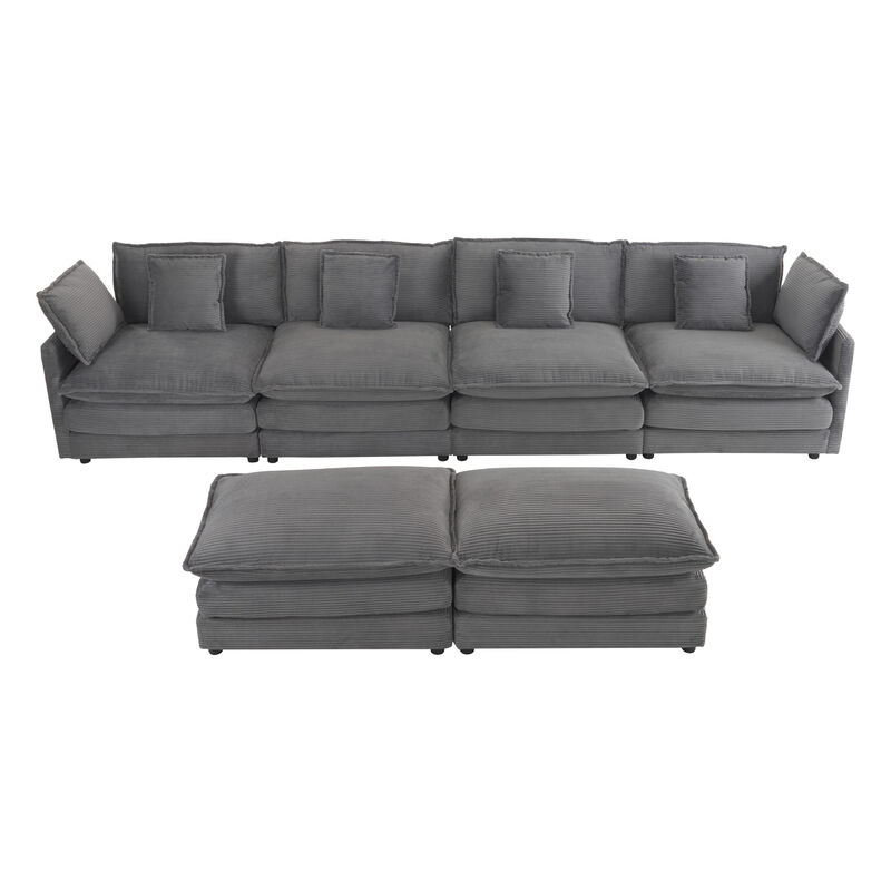 Merax Modern Corduroy Modular Sofa Couch for Living Room