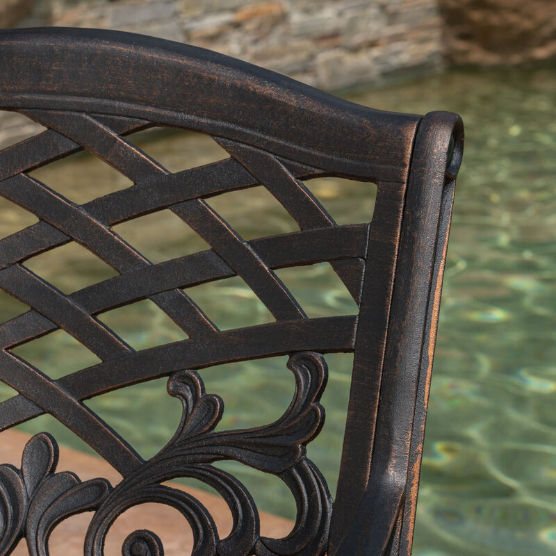 Elegant Ornate Dining Chairs with Cast Aluminum Frame