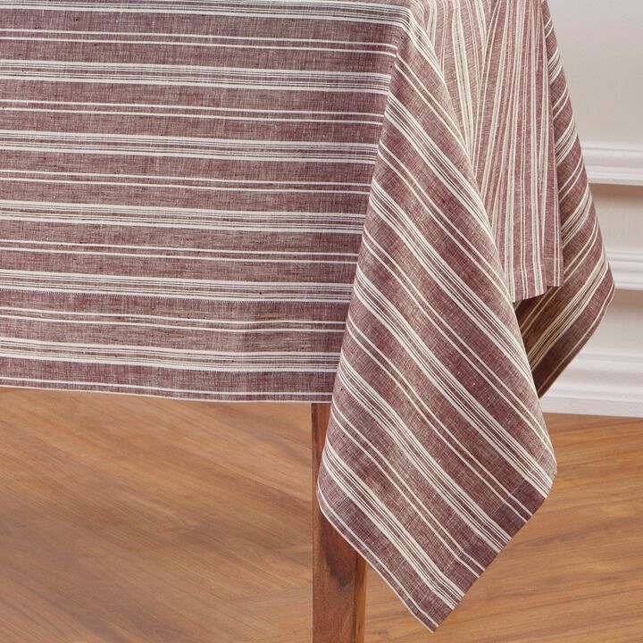Solino Home 100% Pure Linen Tablecloth | Chelsea Stripe