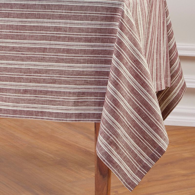 Solino Home 100% Pure Linen Tablecloth | Chelsea Stripe