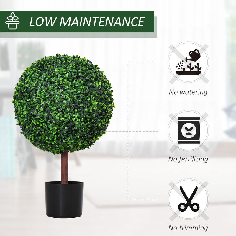 Indoor/Outdoor 23.5 Inch Faux Boxwood Greenery w/ High-Quality Color & Pot