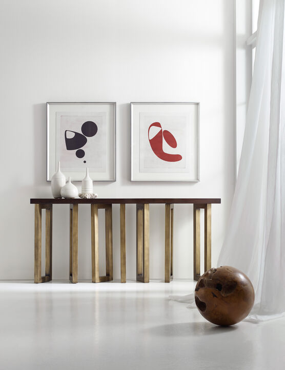 Melange Connelly Hall Console in Dark Wood