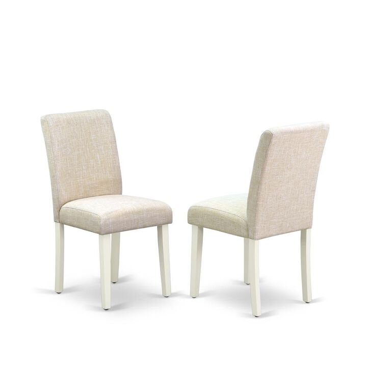 East West Furniture Dining Room Set Linen White, AVAB7-LWH-02
