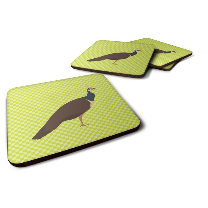 Caroline's Treasures Indian Peahen Peafowl Green Decorative coasters, 3.5, Multicolor