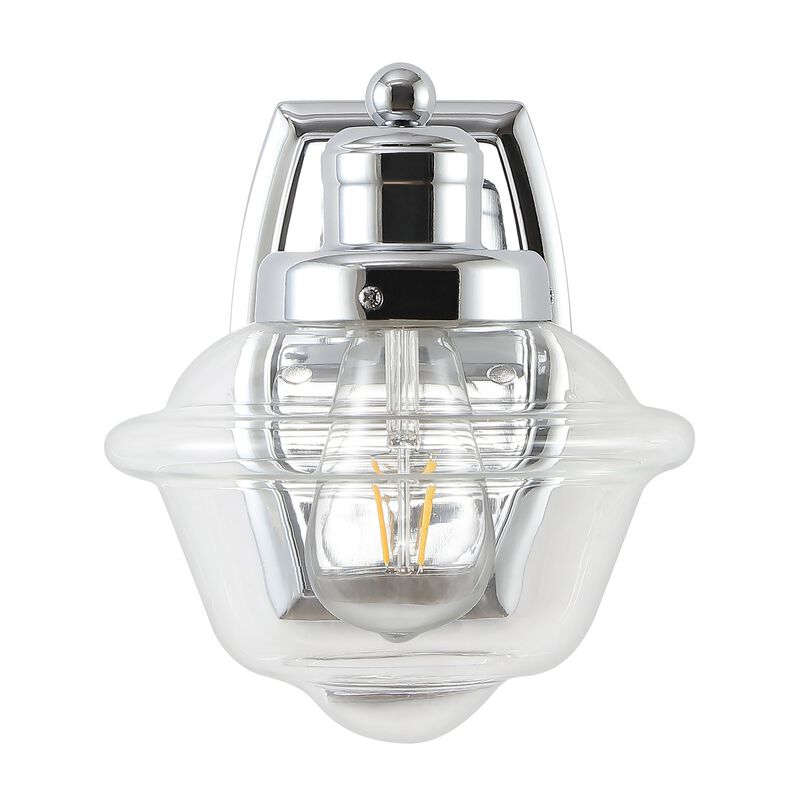 Orleans Iron/Glass Schoolhouse LED Vanity Light