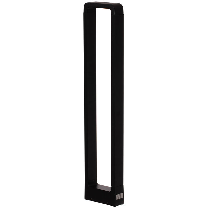 Decorative Driveway Bollard Rectangle LED Garden Light, Large Black Aluminum Pathway Yard Outdoor Light