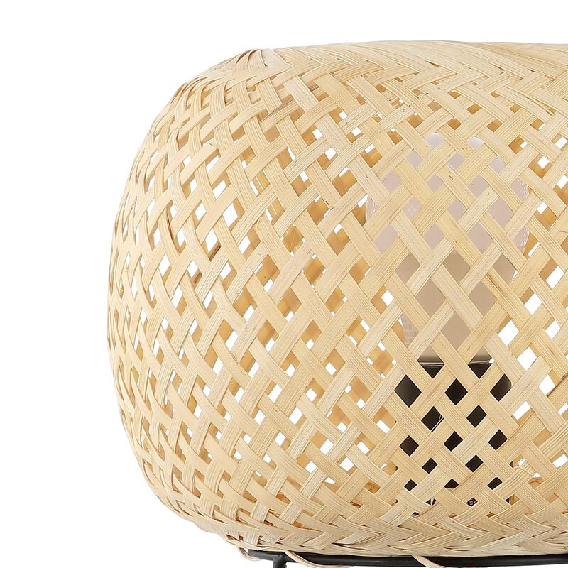 Palma Bohemian Rustic Iron/Rattan LED Mini Table Lamp with Smart Bulb
