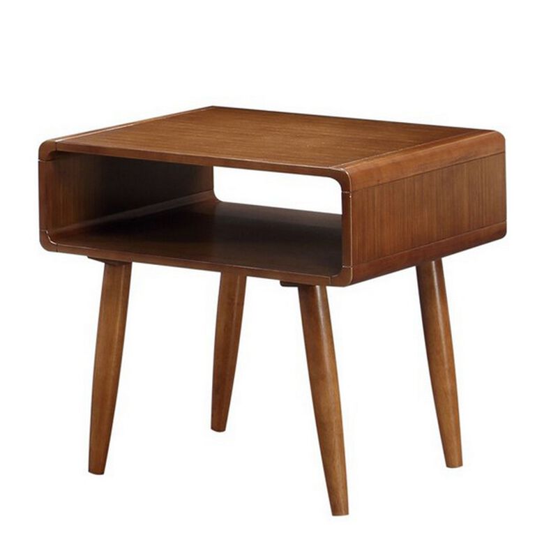3 Piece Mid Century Wooden Occasional Table Set, Brown - Benzara