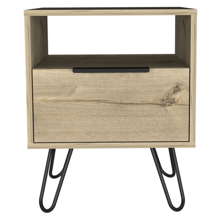 Eagle Creek 1-Shelf 1-Drawer Nightstand Light Oak