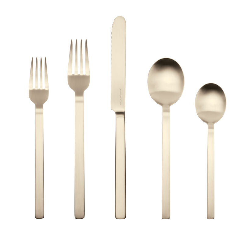 Stile By Pininarina 5-Piece Flatware Set in Ice Champagne
