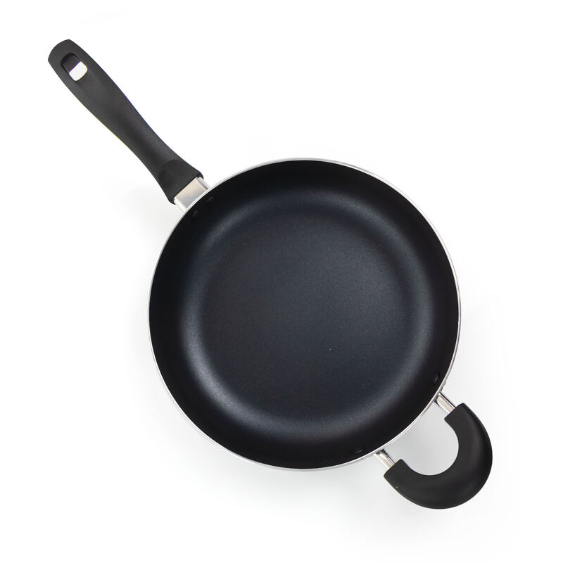 Oster Clairborne 10.25 Inch Aluminum Saute Pan with Lid in Charcoal Grey