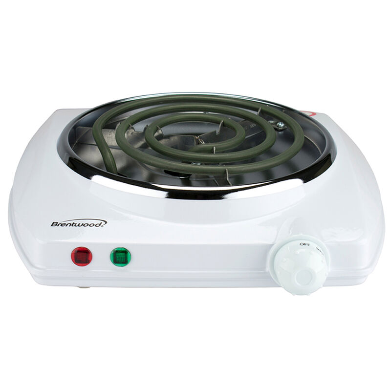 Brentwood Electric 1000W Single Burner (White)