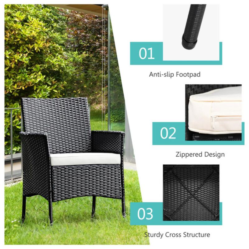 Hivvago 2 Pieces Patio Wicker Chairs with Cozy Seat Cushions