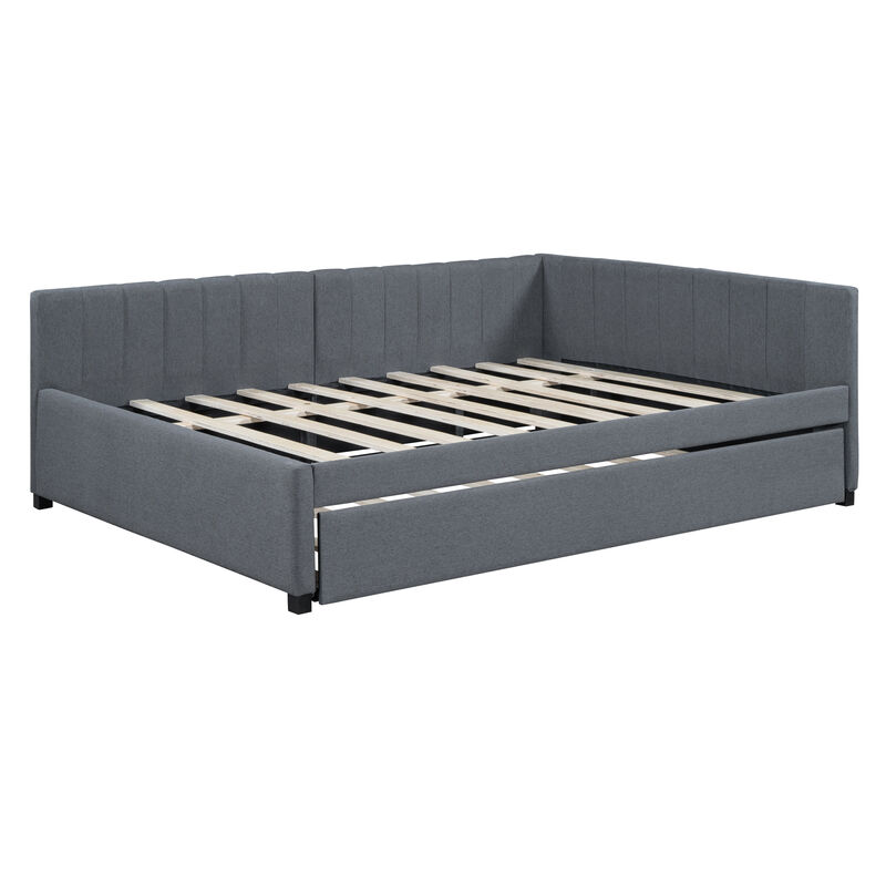 Merax Upholstered Daybed Bed Frame with Trundle