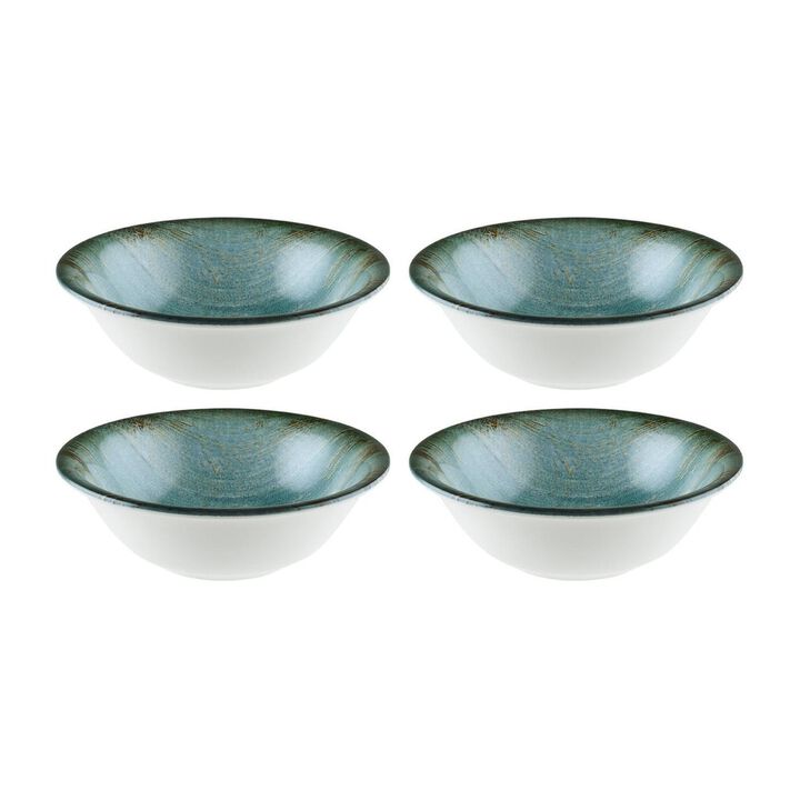 Madera dia.6.25" h:2" 13 oz. Round Decorated Porcelain Bowl (Set of 4)