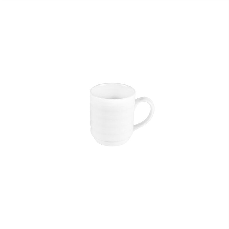 Porcelain Lizbon dia.3" h:3.5" 10 oz. Round White Porcelain Mug (Set of 4)