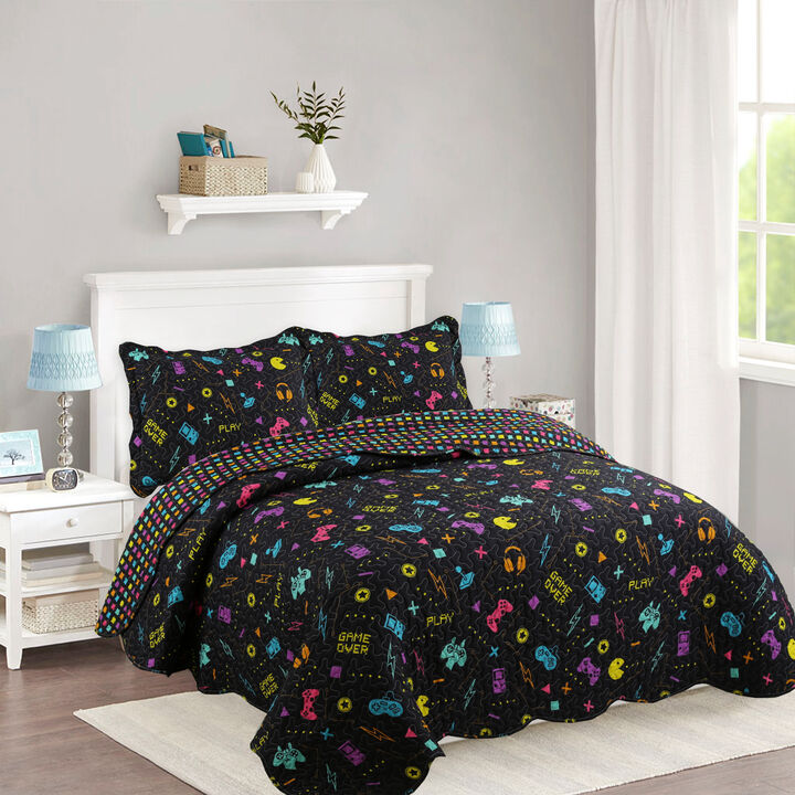 MarCielo Kids Quilt Set Bedspread Coverlet Set.