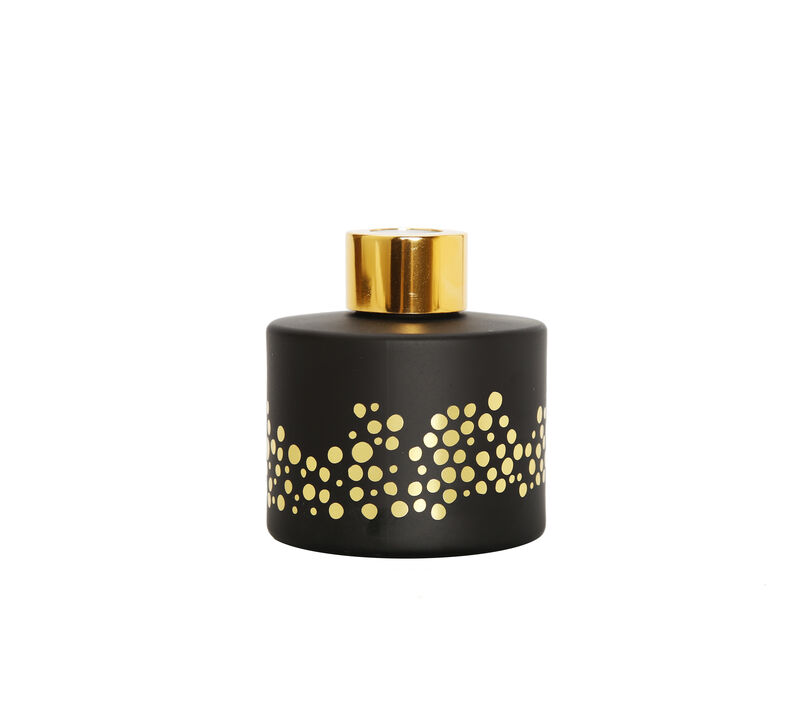 Gold Spotted Black Bottle Diffuser, "English Pear & Frees" Aroma