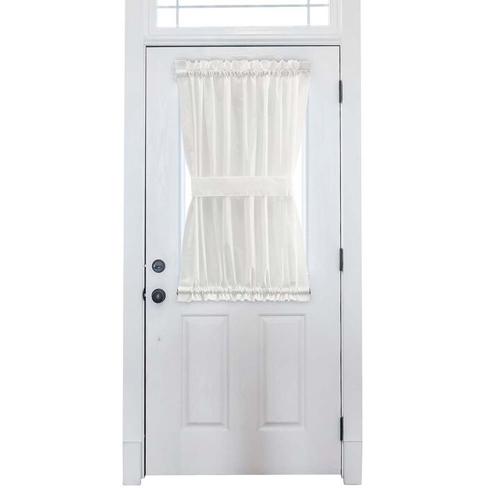 Ellis Stacey 1.5" Rod Pocket High Quality Fabric Solid Color Door Panel 41"x72" Ice Cream
