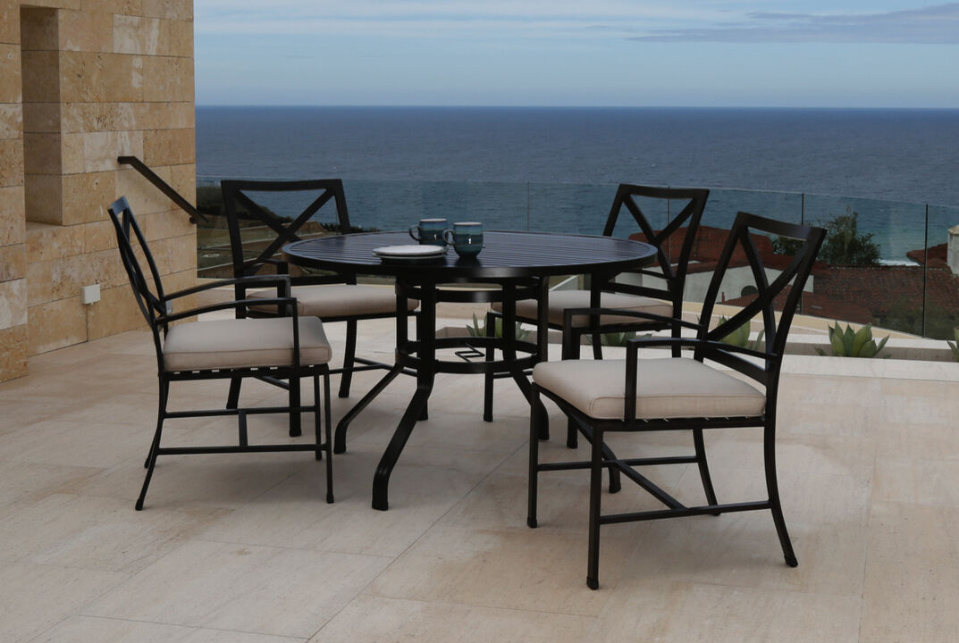 La Jolla Dining Chair in Canvas Flax w/ Self Welt