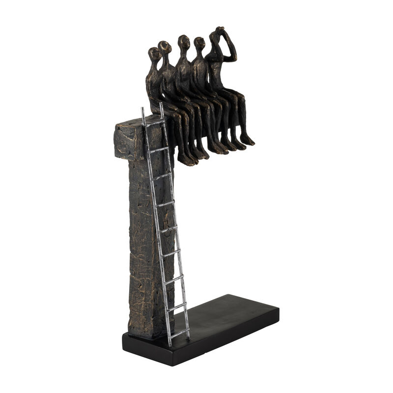 15" People on Ledge, Bronze
