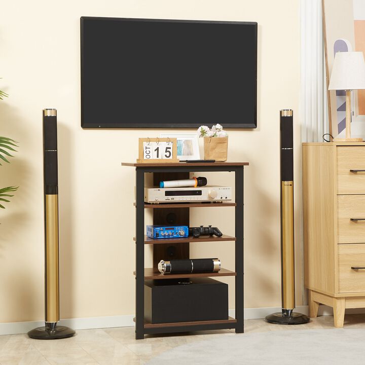 Brown TV Center: Corner Stand with Shelves for Living Room