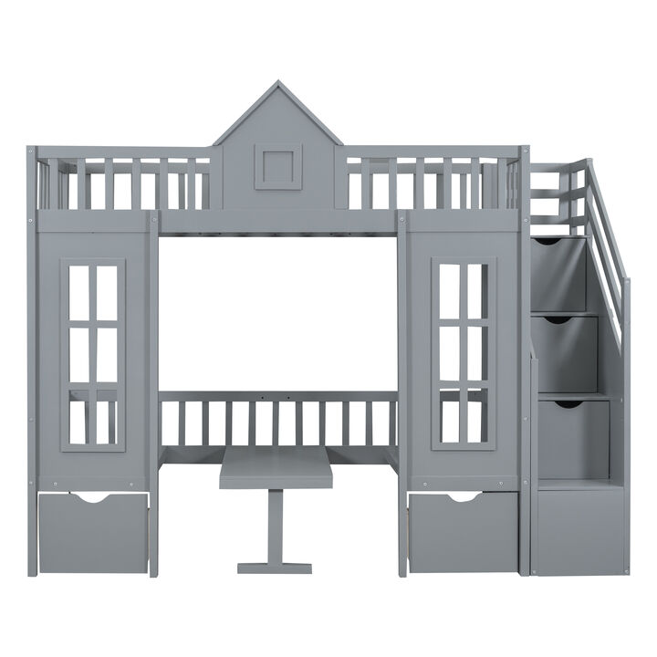 Merax Bunk Bed with Table
