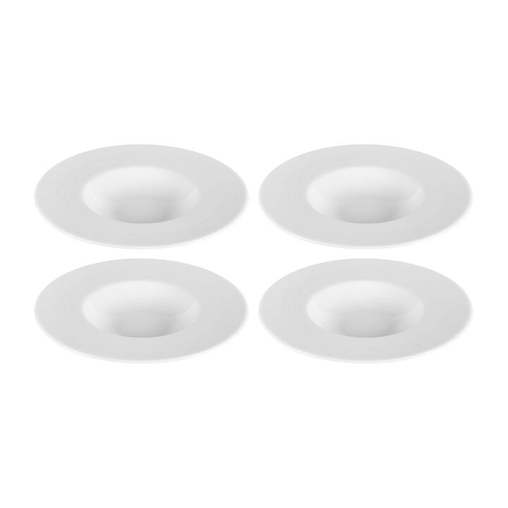 Porcelain Madrid dia.8.75" h:1.25" 6 oz. Round White Porcelain Bowl (Set of 4)