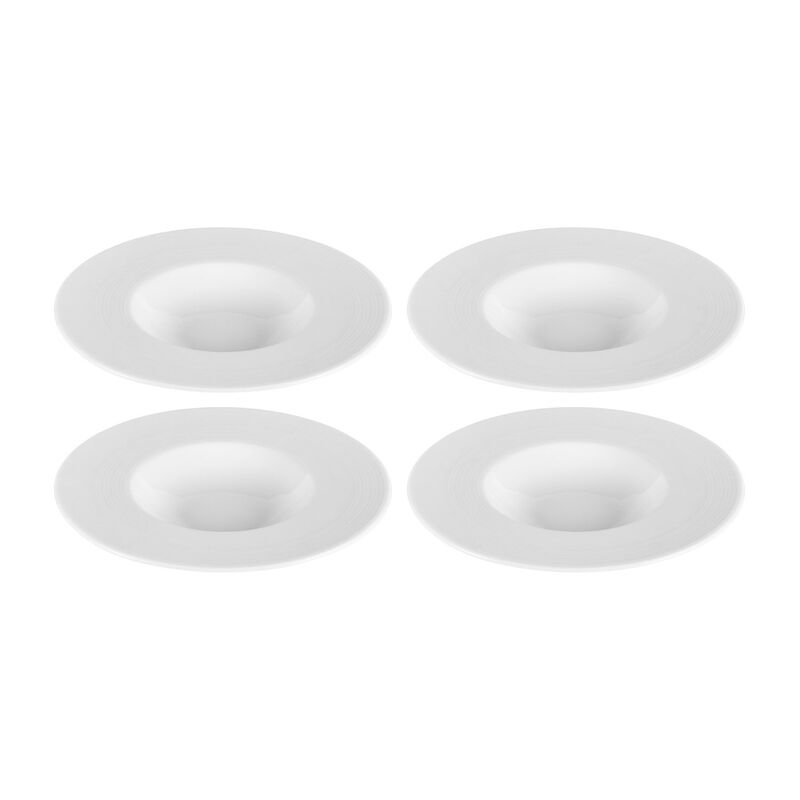 Porcelain Madrid dia.8.75" h:1.25" 6 oz. Round White Porcelain Bowl (Set of 4)