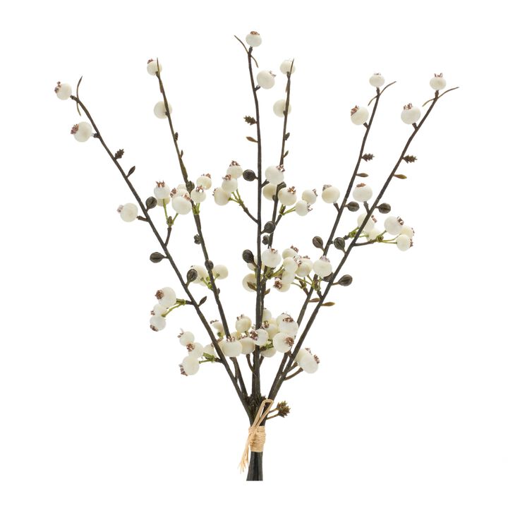 Set of 6 Winter Berry Twig Bundles for Holiday and Seasonal Decor