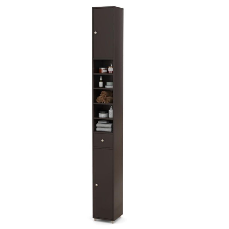 Hivvago Freestanding Slim Bathroom Cabinet with Drawer and Adjustable Shelves