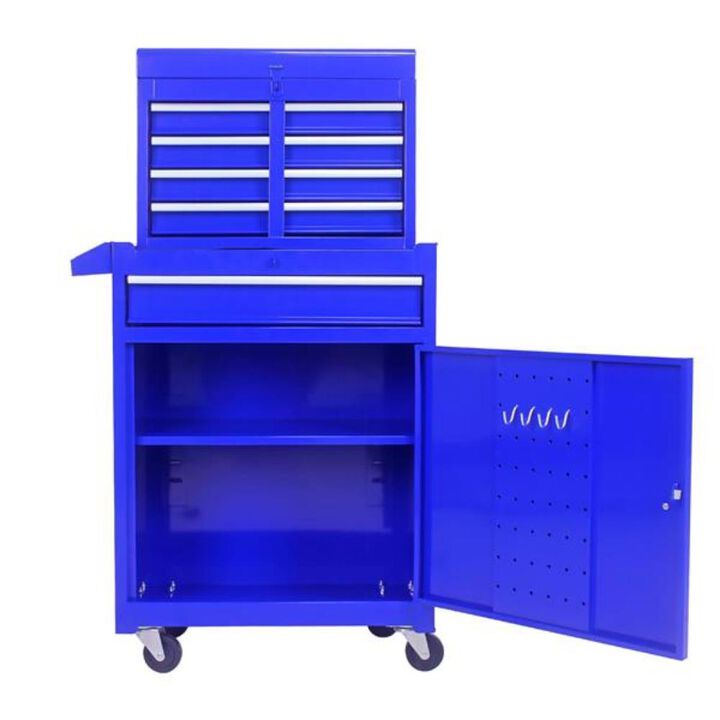 Detachable 5-Drawer Tool Chest Rolling Storage Cabinet with Adjustable Shelf for Garage & Workshop