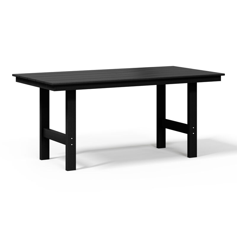 WestinTrends 7-Piece HDPE Outdoor Rectangular Patio Dining Table Set