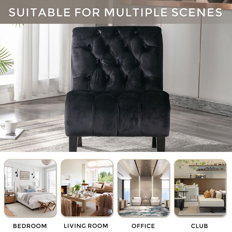 Merax Modern Velvet Armless Accent Chair