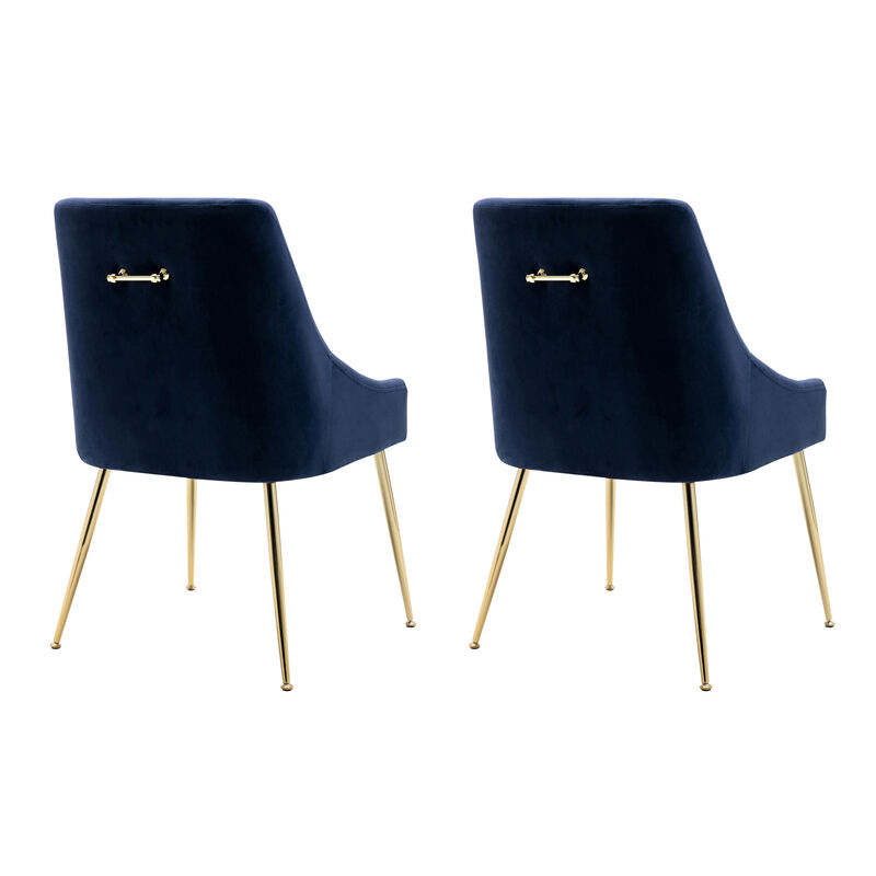 WestinTrends Upholstered Velvet Accent Chair With Metal Leg (Set of 2)